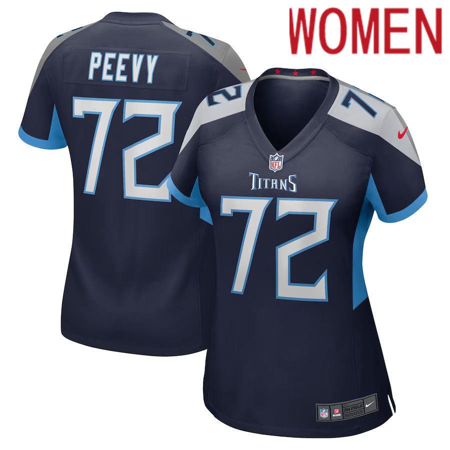 Women Tennessee Titans #72 Jayden Peevy Nike Navy Game Player NFL Jersey->women nfl jersey->Women Jersey
